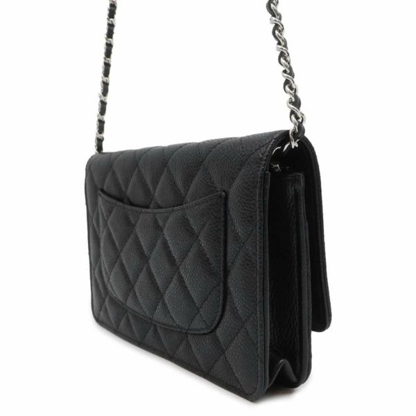 シャネル チェーンウォレット クラシック マトラッセ ココマーク キャビアスキン AP0250 CHANEL 財布 ブラック 黒