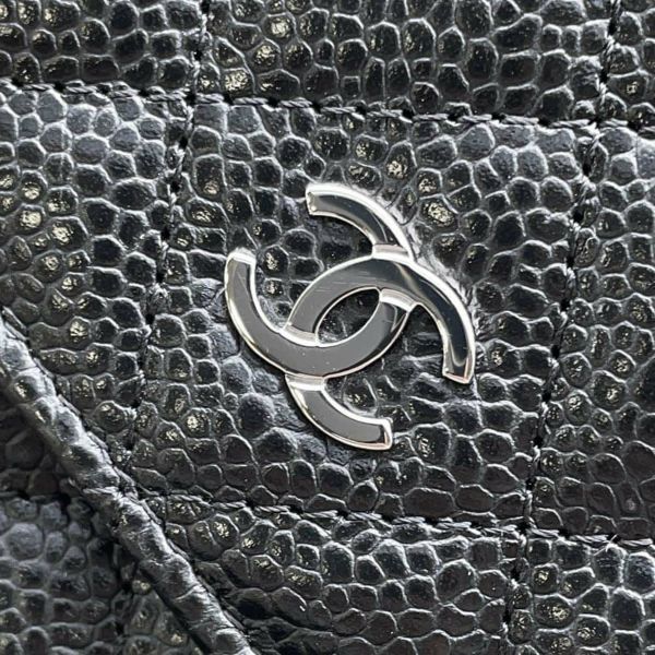 シャネル チェーンウォレット クラシック マトラッセ ココマーク キャビアスキン AP0250 CHANEL 財布 ブラック 黒