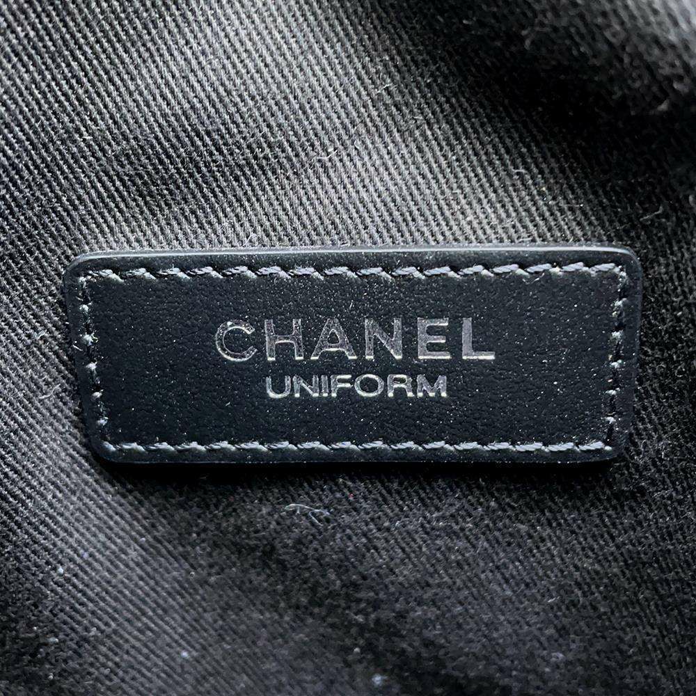 シャネル ボディバッグ マトラッセ ユニフォーム ラムスキン CHANEL バッグ ウエストバッグ 黒