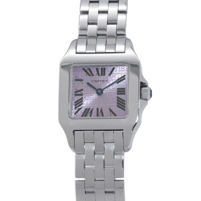 カルティエ サントスドゥモワゼル 2008年クリスマス限定モデル 2000本限定 パープル文字盤