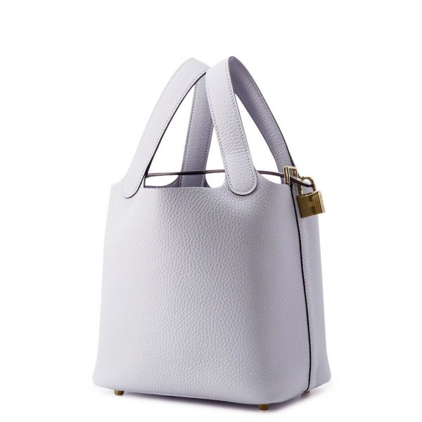 エルメス ハンドバッグ ピコタンロックPM グリパンタン/シャンパンゴールド金具 トリヨンクレマンス K刻印