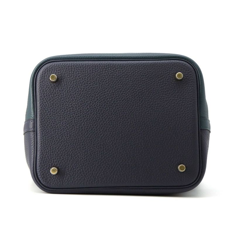 エルメス ピコタンロックMM カザック2 ブルーニュイ/ヴェールシプレス/ブラック/ゴールド金具 トリヨンクレマンス Y刻印