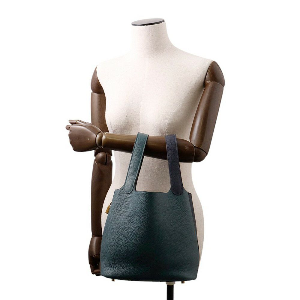 エルメス ピコタンロックMM カザック2 ブルーニュイ/ヴェールシプレス/ブラック/ゴールド金具 トリヨンクレマンス Y刻印