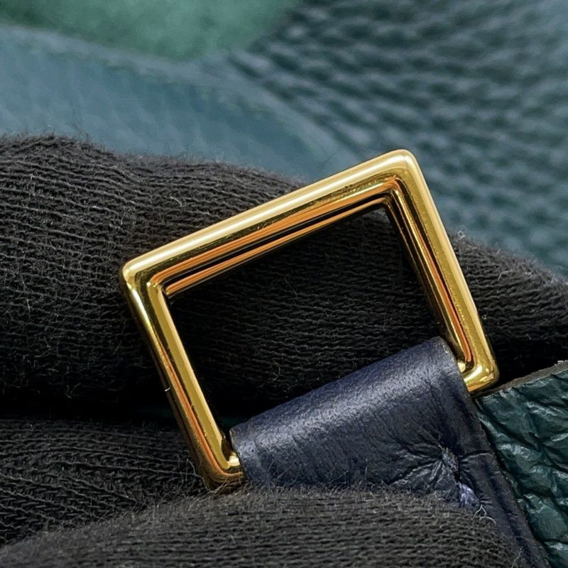 エルメス ピコタンロックMM カザック2 ブルーニュイ/ヴェールシプレス/ブラック/ゴールド金具 トリヨンクレマンス Y刻印