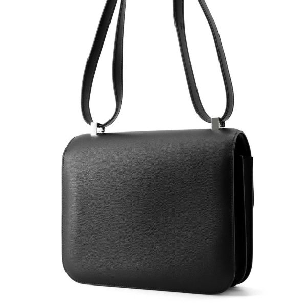 エルメス ショルダーバッグ コンスタンス3 24 ブラック/オンブレ/シルバー金具 ヴォーマダム/リザード Y刻印 黒