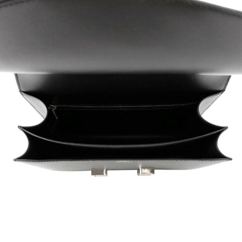 エルメス ショルダーバッグ コンスタンス3 24 ブラック/オンブレ/シルバー金具 ヴォーマダム/リザード Y刻印 黒