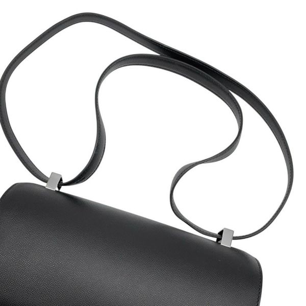 エルメス ショルダーバッグ コンスタンス3 24 ブラック/オンブレ/シルバー金具 ヴォーマダム/リザード Y刻印 黒