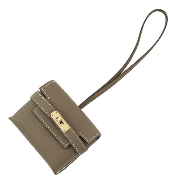 エルメス バッグチャーム ケリー フェスティバル エトゥープ/ゴールド金具 スイフト K刻印