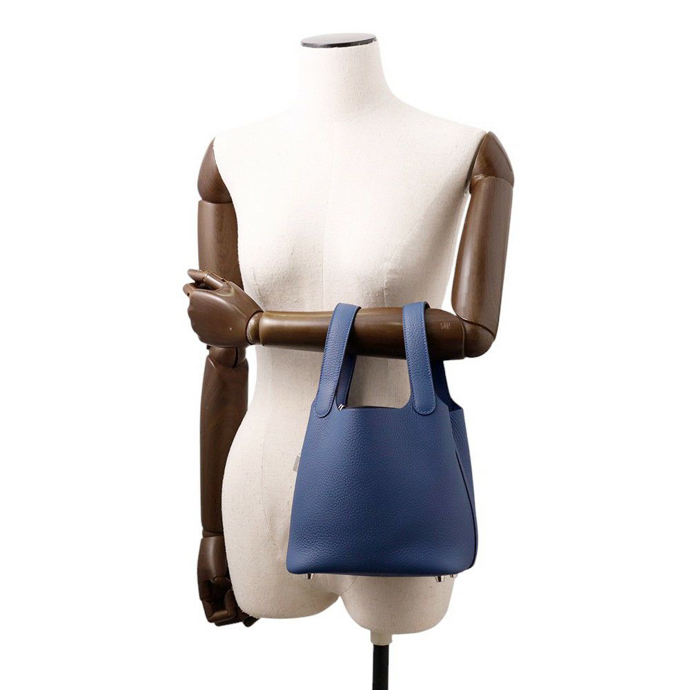 エルメス ハンドバッグ ピコタンロックPM ブルータイ/シルバー金具 トリヨンクレマンス K刻印