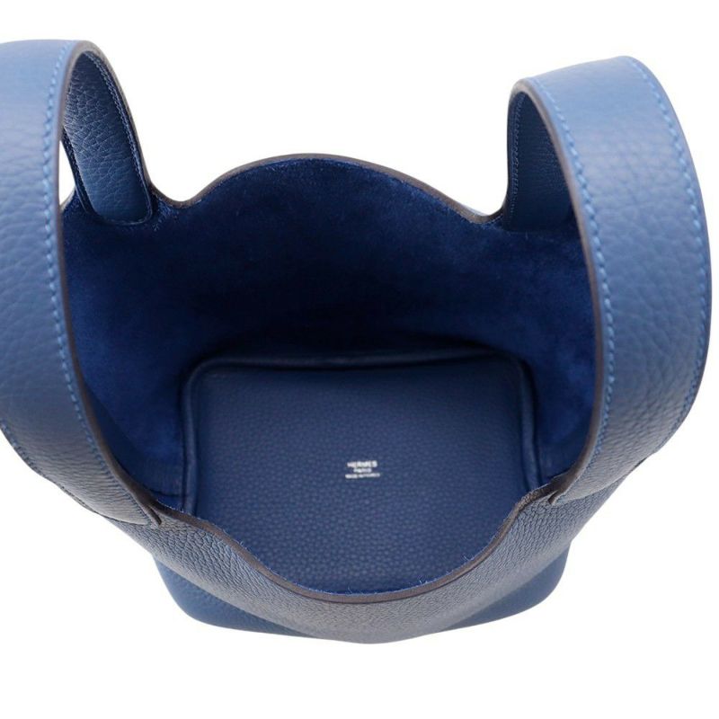 エルメス ハンドバッグ ピコタンロックPM ブルータイ/シルバー金具 トリヨンクレマンス K刻印