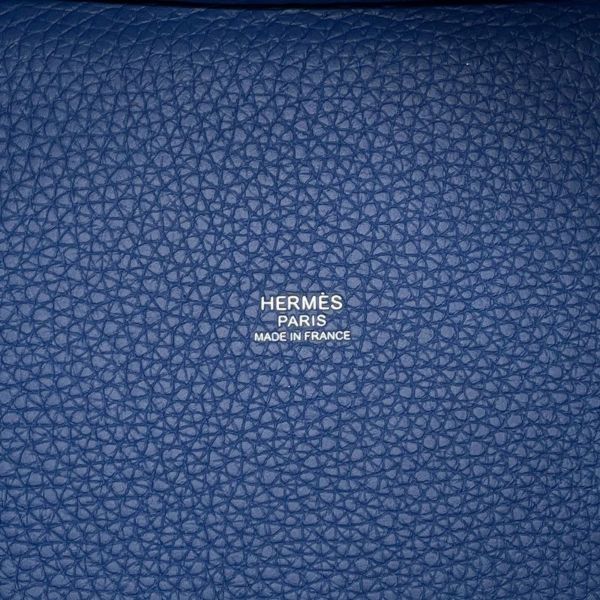 エルメス ハンドバッグ ピコタンロックPM ブルータイ/シルバー金具 トリヨンクレマンス K刻印