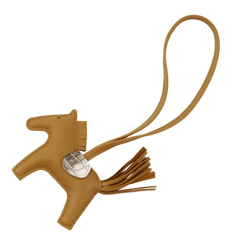 エルメス バッグチャーム ロデオPM タッチ セサミ/ヒマラヤ ラムスキン/ニロティカスマット W刻印