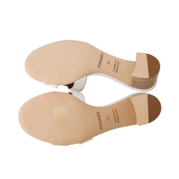 エルメス サンダル オアジス Oasis レザー レディースサイズ34 HERMES 靴 白