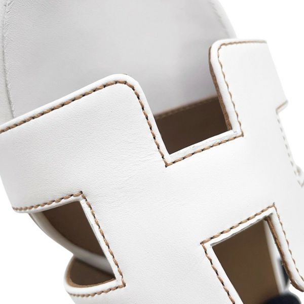 エルメス サンダル オアジス Oasis レザー レディースサイズ34 HERMES 靴 白