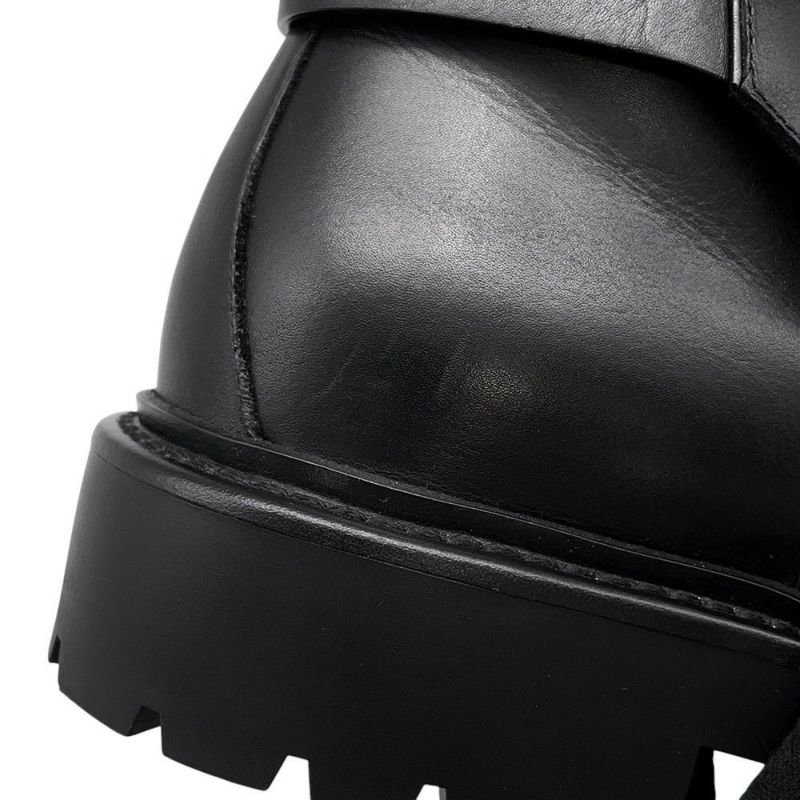 エルメス ショートブーツ ジェフ レザー メンズサイズ41 HERMES 靴 黒