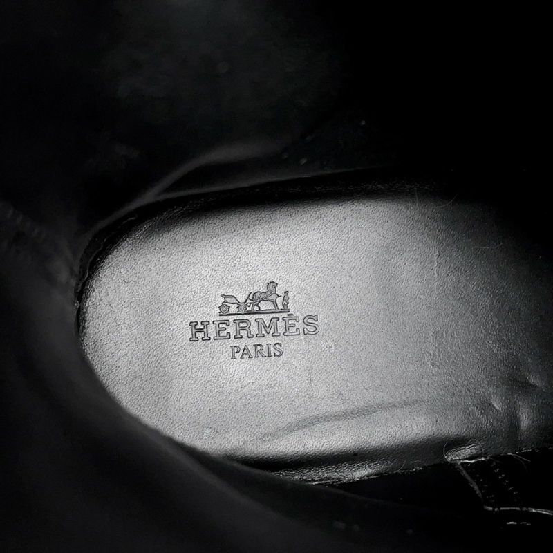 エルメス ショートブーツ ジェフ レザー メンズサイズ41 HERMES 靴 黒