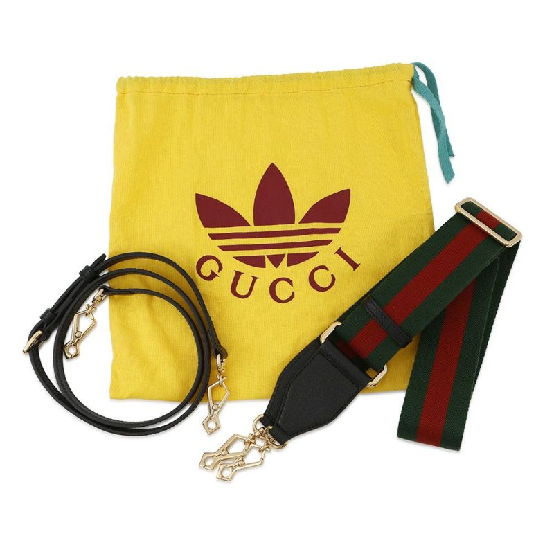 グッチ ハンドバッグ ホースビット1955 ミニ トップハンドル アディダスコラボ 677212 GUCCI 2wayショルダー 黒