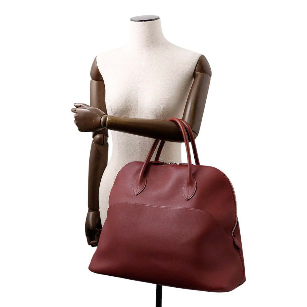 エルメス ハンドバッグ ボリード リラックス 45 ルージュアッシュ/シルバー金具 ヴォーシッキム □K刻印 ソルド品