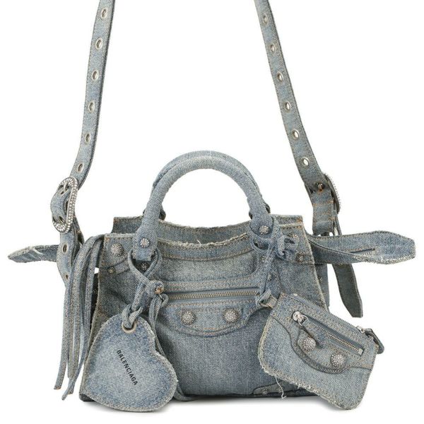 バレンシアガ ハンドバッグ ネオ カゴール XS デニム ラインストーン 700940 BALENCIAGA 2way