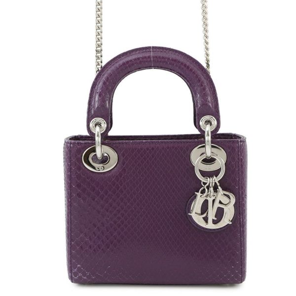 クリスチャン・ディオール ハンドバッグ レディディオール カナージュ ミニ パイソン Christian Dior 2wayショルダー