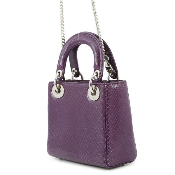 クリスチャン・ディオール ハンドバッグ レディディオール カナージュ ミニ パイソン Christian Dior 2wayショルダー