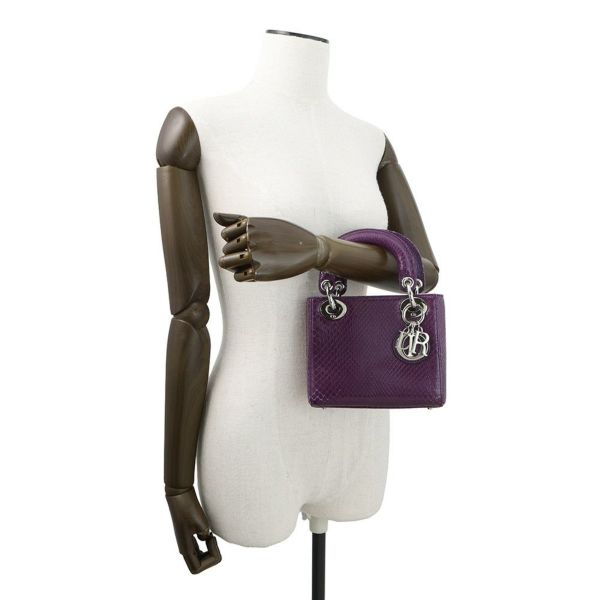 クリスチャン・ディオール ハンドバッグ レディディオール カナージュ ミニ パイソン Christian Dior 2wayショルダー
