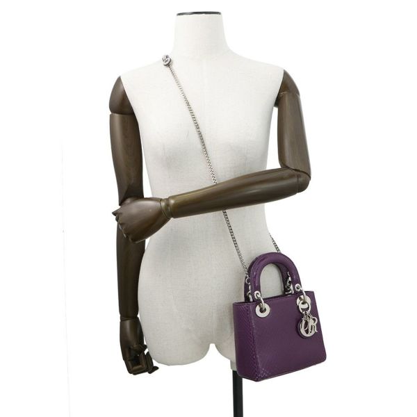 クリスチャン・ディオール ハンドバッグ レディディオール カナージュ ミニ パイソン Christian Dior 2wayショルダー