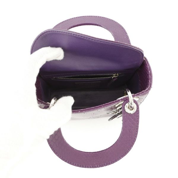 クリスチャン・ディオール ハンドバッグ レディディオール カナージュ ミニ パイソン Christian Dior 2wayショルダー