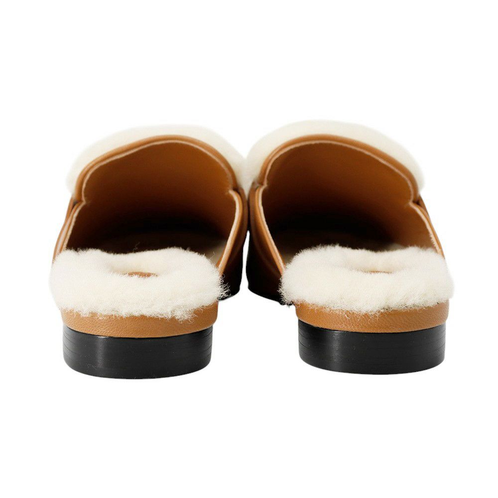 エルメス ミュール オズ OZ シープスキン ベロア レディースサイズ35 HERMES 靴