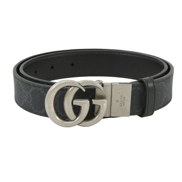 グッチ べルト ダブルGG レザー リバーシブル サイズ80 643847 GUCCI メンズ 黒