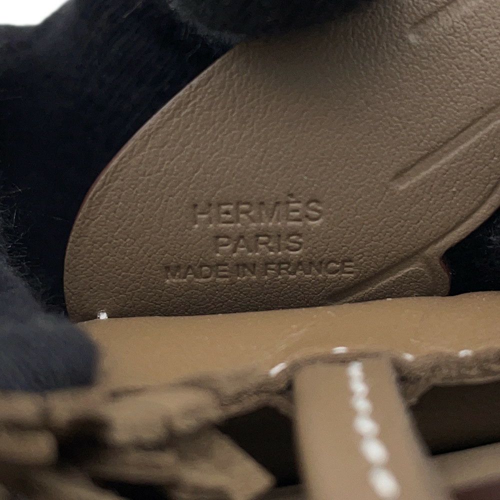 エルメス バッグチャーム ロデオPM ペガサス エトゥープ ラムスキン W刻印