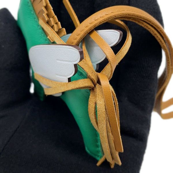 エルメス バッグチャーム ロデオPM ペガサス ミント/セサミ/ブルーペール ラムスキン Z刻印