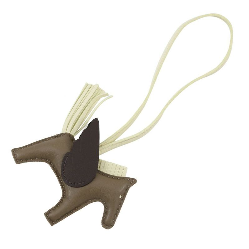 エルメス バッグチャーム ロデオPM ペガサス エトゥープ/ジョーヌミルトン/ルージュセリエ ラムスキン B刻印