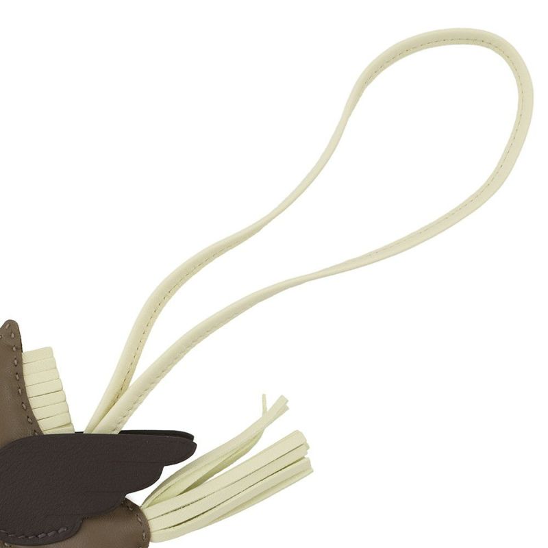 エルメス バッグチャーム ロデオPM ペガサス エトゥープ/ジョーヌミルトン/ルージュセリエ ラムスキン B刻印