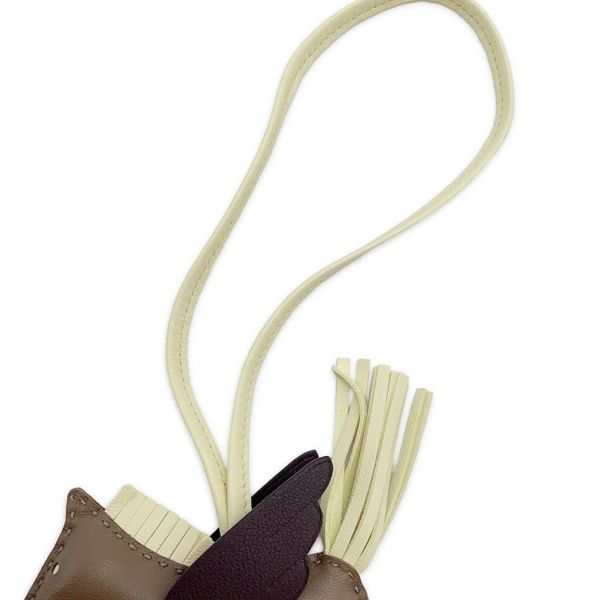 エルメス バッグチャーム ロデオPM ペガサス エトゥープ/ジョーヌミルトン/ルージュセリエ ラムスキン B刻印