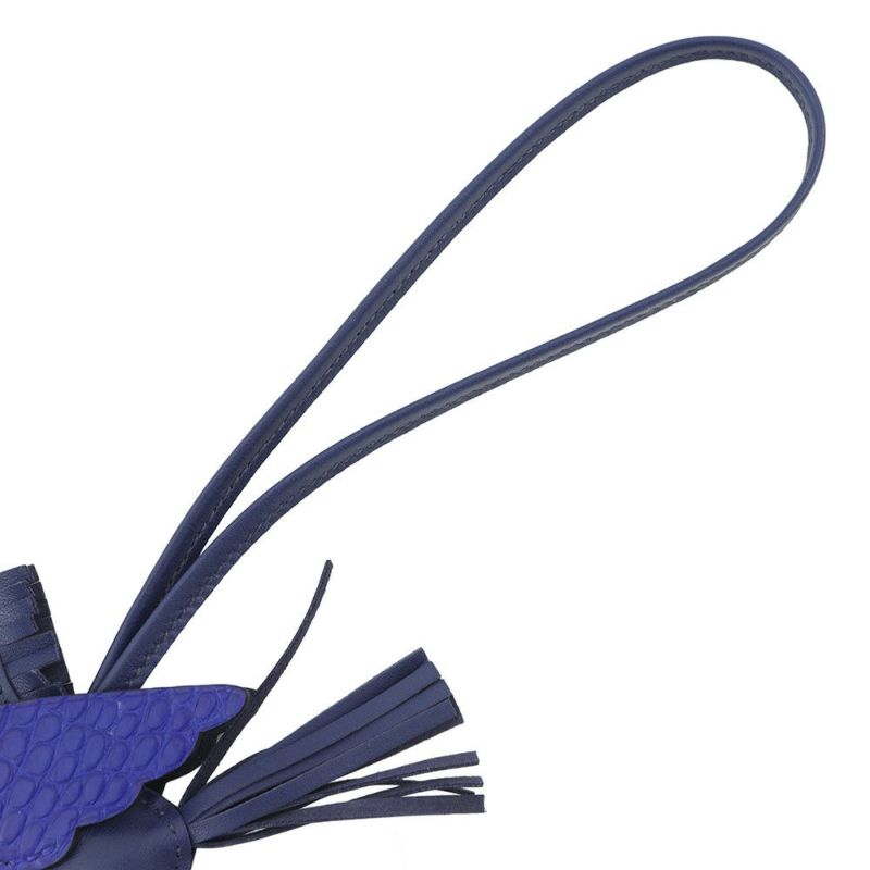 エルメス バッグチャーム ロデオPM ペガサス タッチ ブルーサフィール/ブルーエレクトリック ラムスキン/アリゲーターマット U刻印