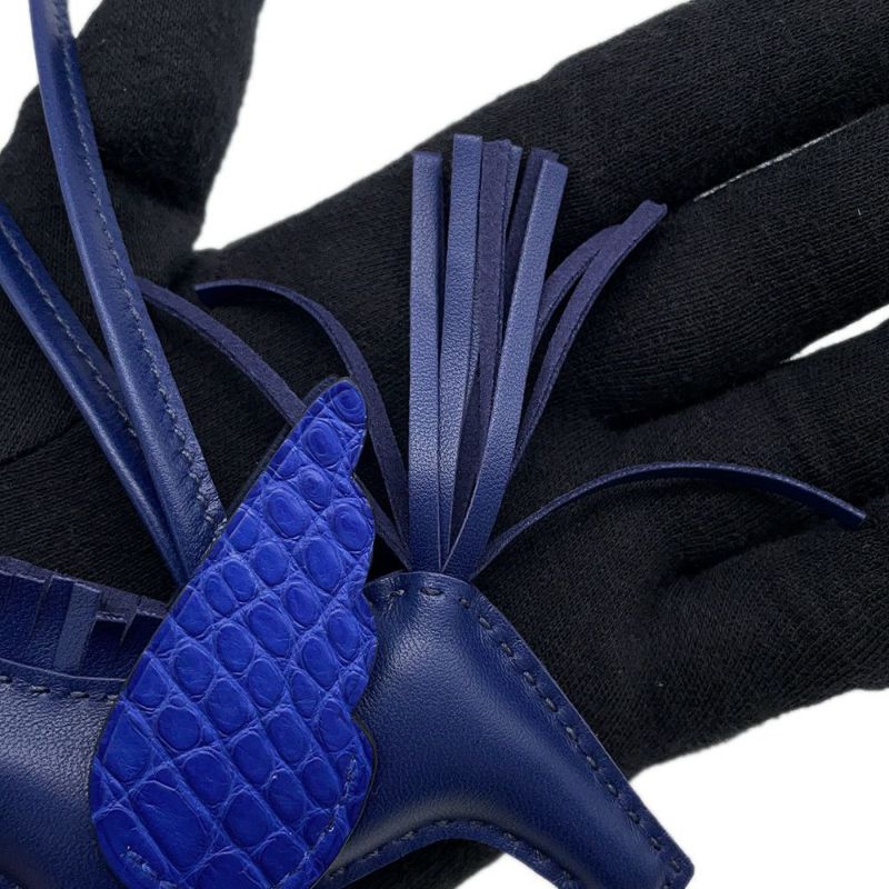 エルメス バッグチャーム ロデオPM ペガサス タッチ ブルーサフィール/ブルーエレクトリック ラムスキン/アリゲーターマット U刻印