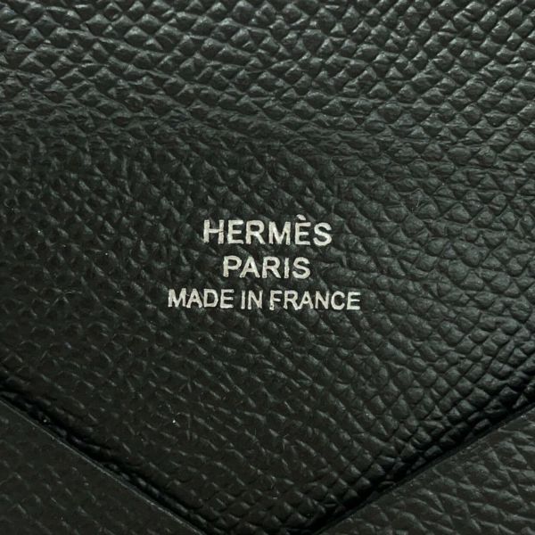 エルメス カードケース カルヴィ ブラック エプソン W刻印 HERMES 名刺入れ 黒