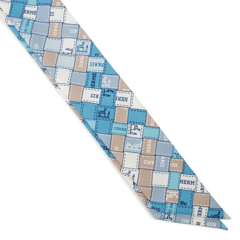 エルメス スカーフ ツイリー ボルデュック Bolduc au Carre HERMES シルクスカーフ チェック