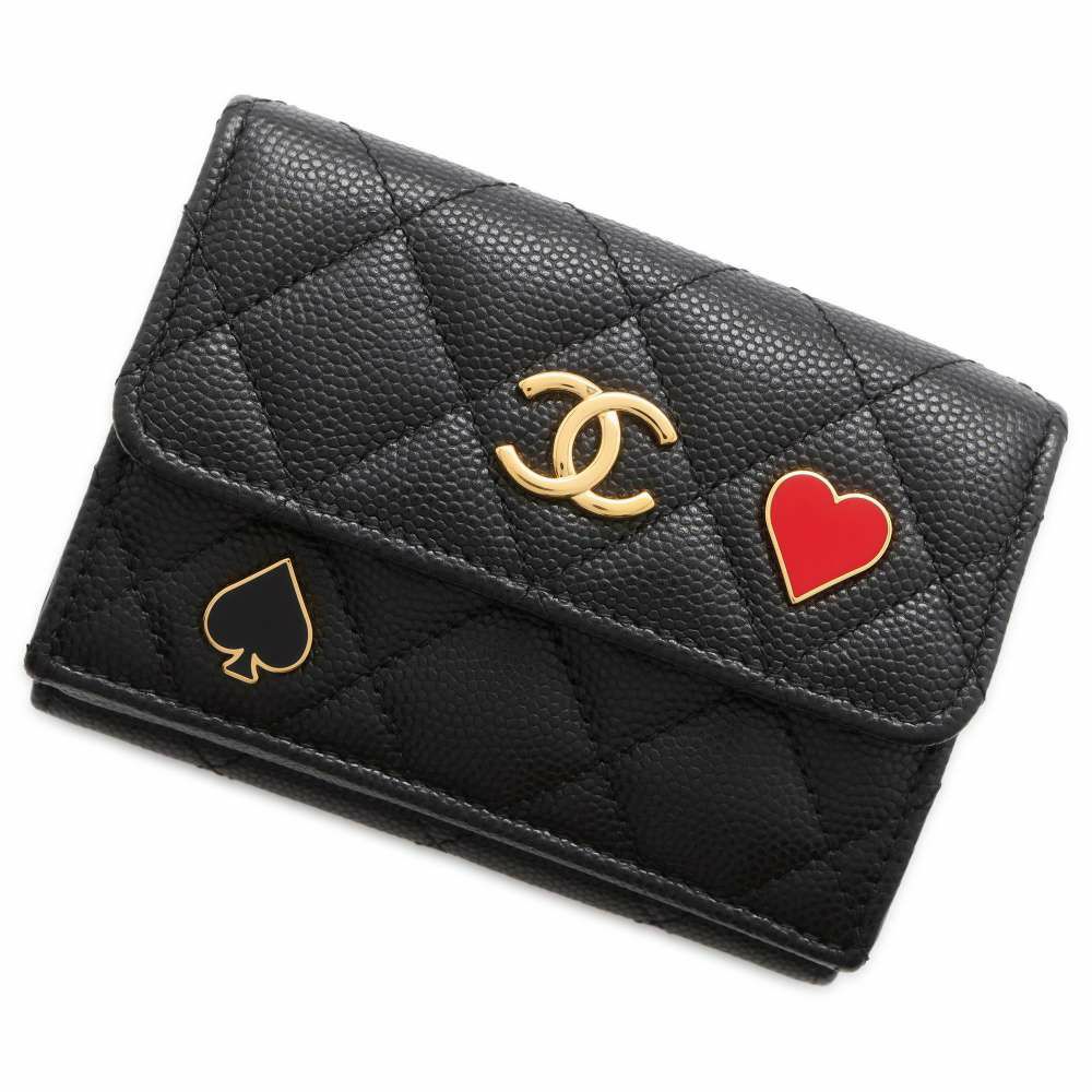 シャネル 三つ折り財布 マトラッセ スモール フラップ ウォレット  