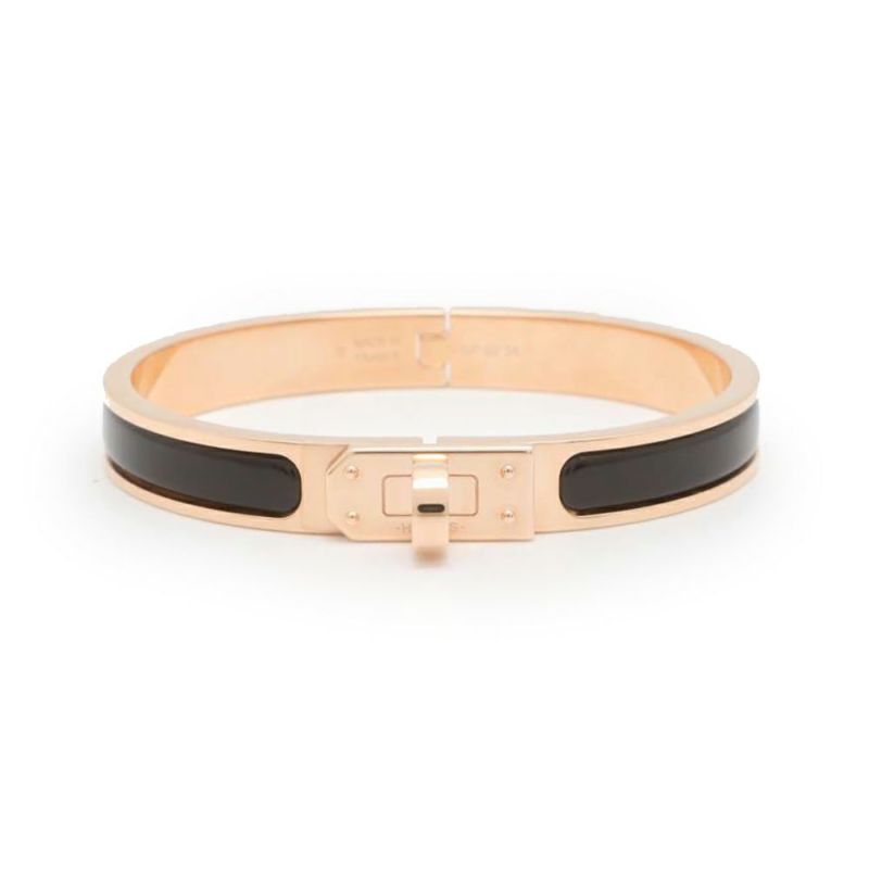 エルメス ブレスレット ミニクリック ケリー PM ブラック/ピンクゴールド金具 HERMES アクセサリー