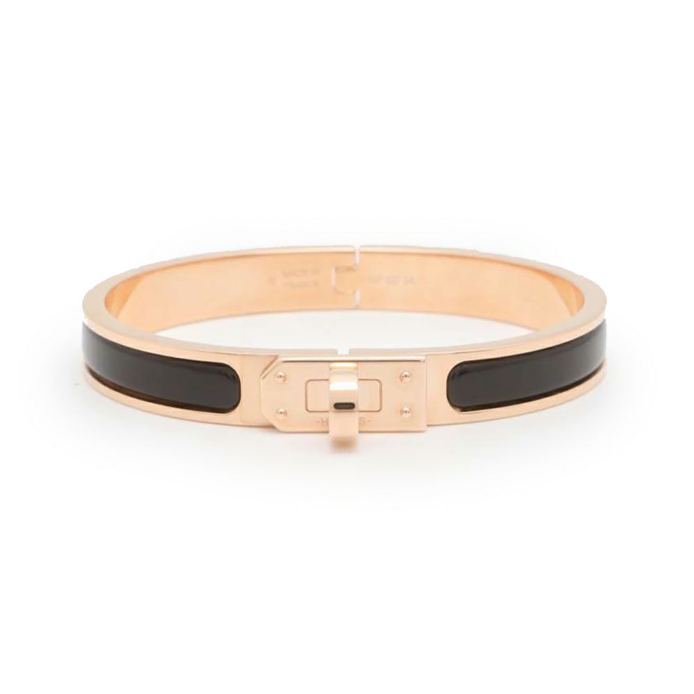 エルメス ブレスレット ミニクリック ケリー PM ブラック/ピンクゴールド金具 HERMES アクセサリー