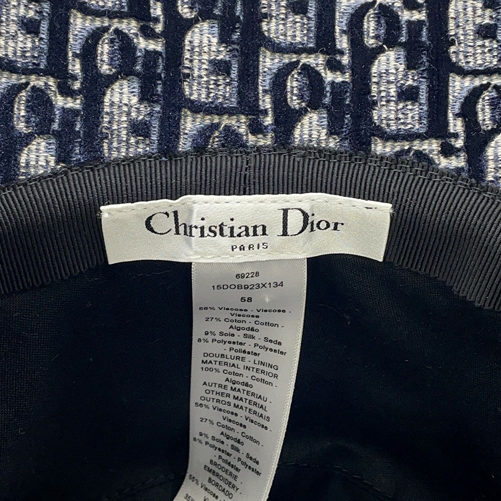 クリスチャン・ディオール ハット オブリーク トロッター ベロア サイズ58 Christian Dior 帽子
