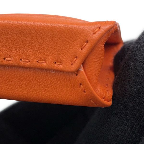 エルメス バッグチャーム ショッパー サックオランジュ フー/ゴールド ラムスキン Y刻印