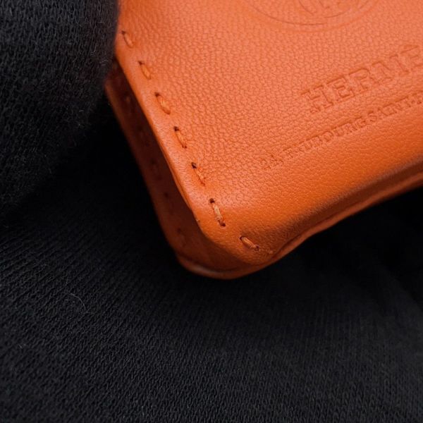 エルメス バッグチャーム ショッパー サックオランジュ フー/ゴールド ラムスキン Y刻印