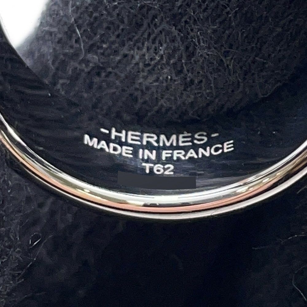 エルメス リング エトリエ ブラック/シルバー金具 サイズT62 HERMES 指輪 メンズ 黒