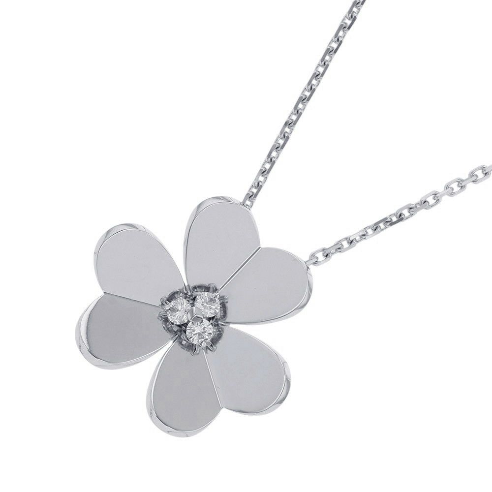 ヴァンクリーフ&アーペル ネックレス フリヴォル ペンダント ラージモデル ダイヤモンド 3P 計0.16ct K18WGホワイトゴールド VCARD25300