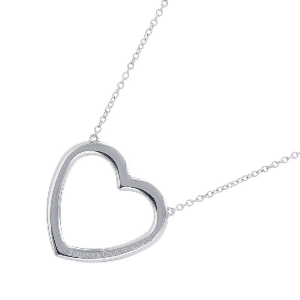 ティファニー ネックレス メトロ ハート ネックレス ダイヤモンド K18WGホワイトゴールド Tiffany&Co. ペンダント
