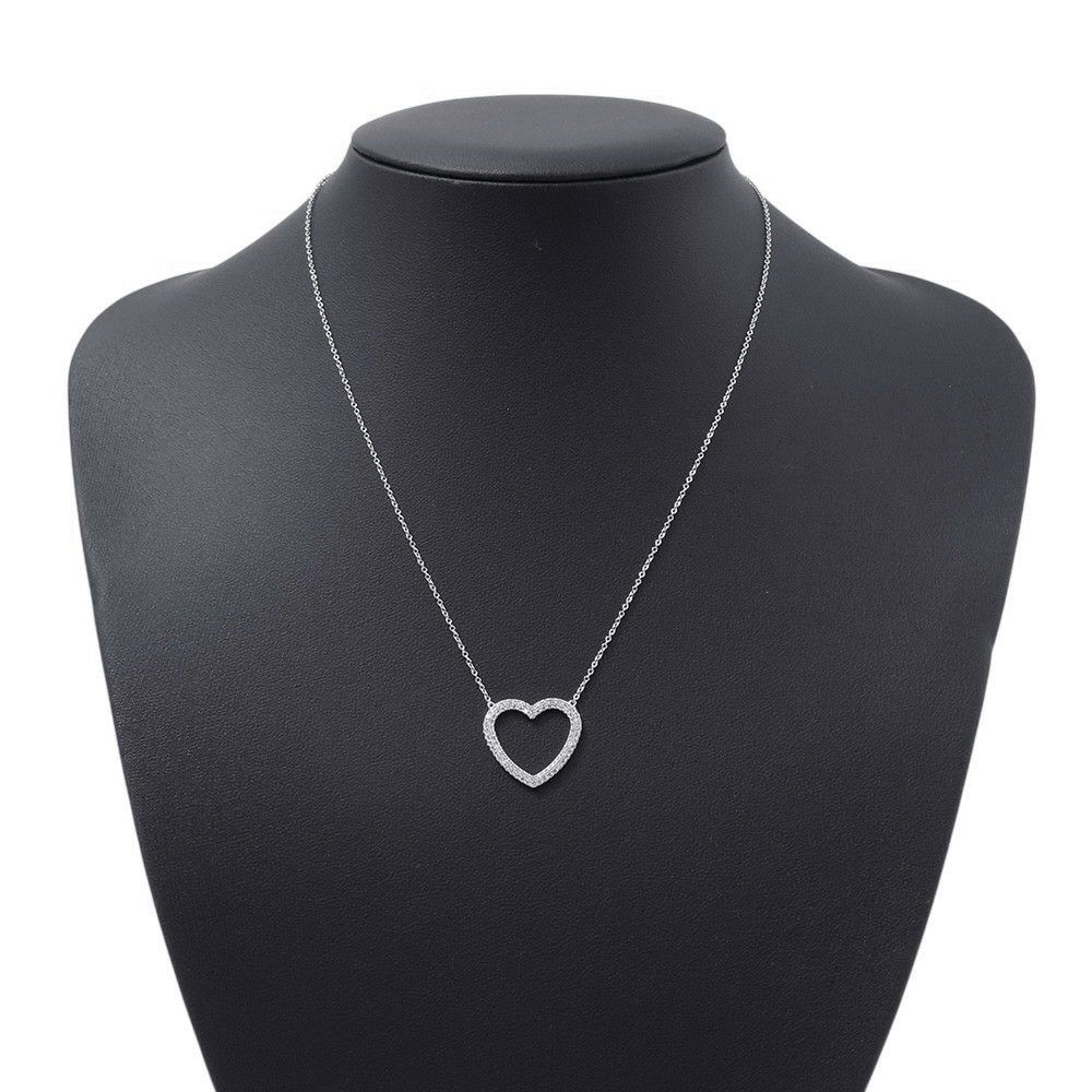 ティファニー ネックレス メトロ ハート ネックレス ダイヤモンド K18WGホワイトゴールド Tiffany&Co. ペンダント