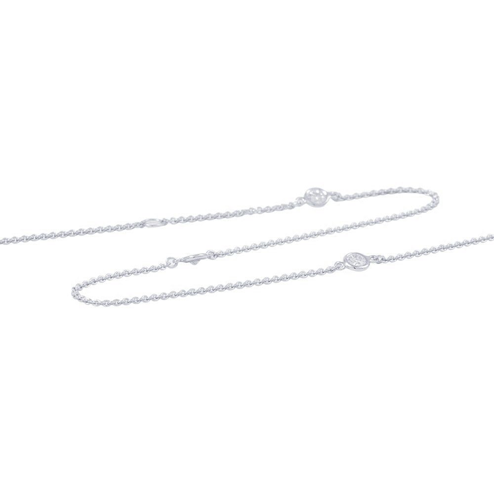 ティファニー ネックレス ダイヤモンド ロングネックレス ダイヤ 9P 計0.78ct K18WGホワイトゴールド Tiffany&Co.